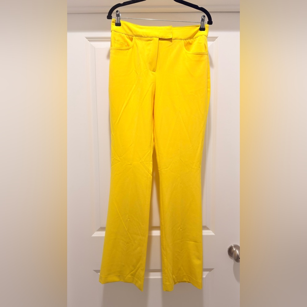 New York & Company Bright Yellow Wide-Leg Women's Pants